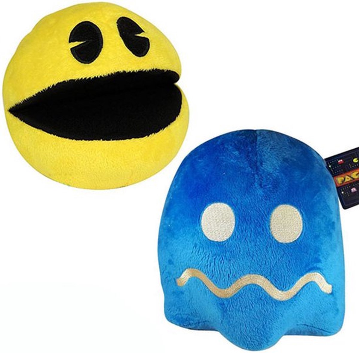 Pac-Man Mini + Spook Donkerblauw Mini Pluche Knuffel 15 cm | Originele Pacman knuffel | Pac Man plush